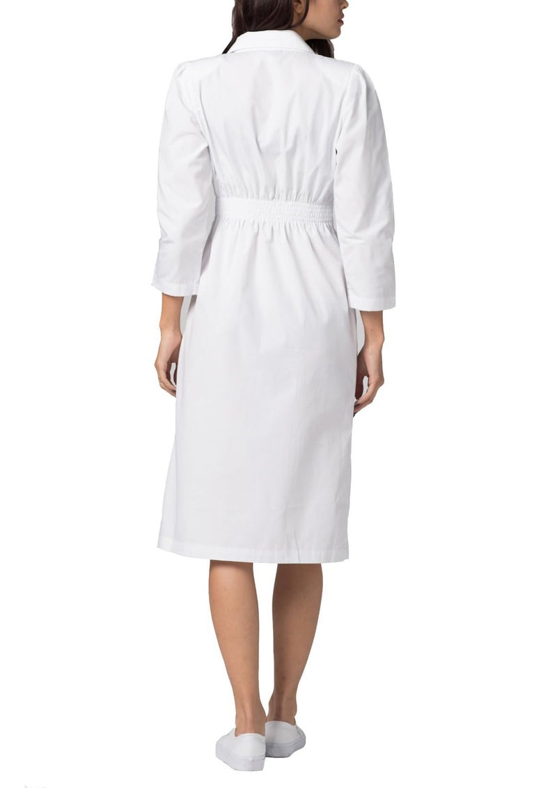 Adar Uniforms, Universal Scrub Dress for Women - Fitted Midriff Dress - 2810 - White - 14 - Image 2